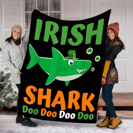 St Patrick’S Day Irish Shark Fleece Blanket