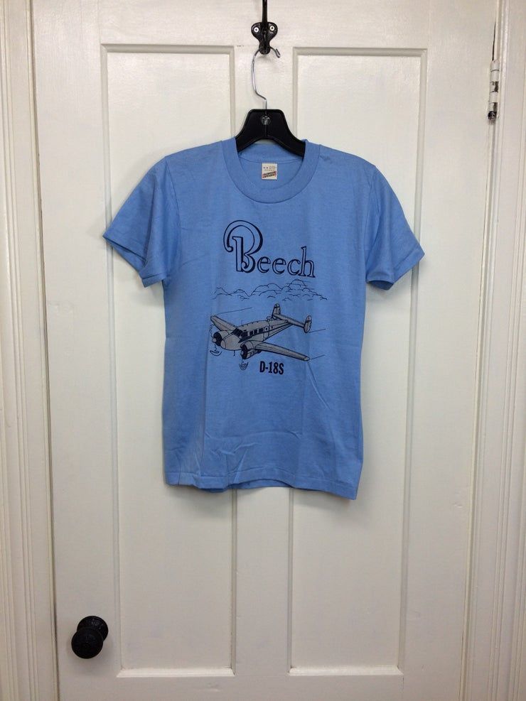 Deadstock 1980S Beech D18S Vintage Airplane Shirt