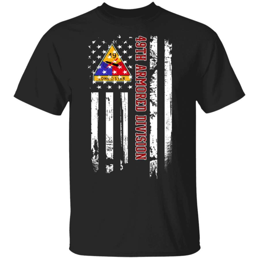 49th Armored Division Veteran American Flag Father’s Day Veteran’s Day Tshirt