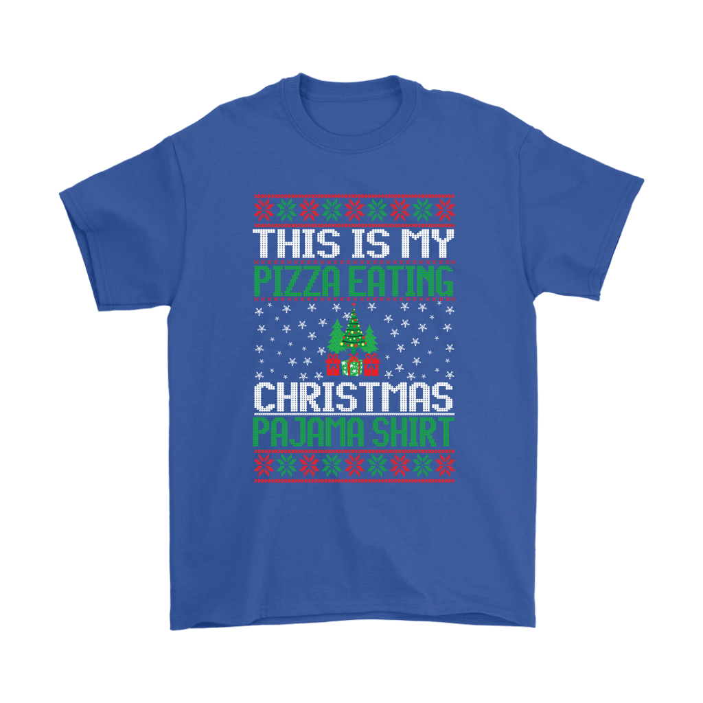 Ugly Christmas Sweater T-Shirt Pizza Eating Pj T-Shirt