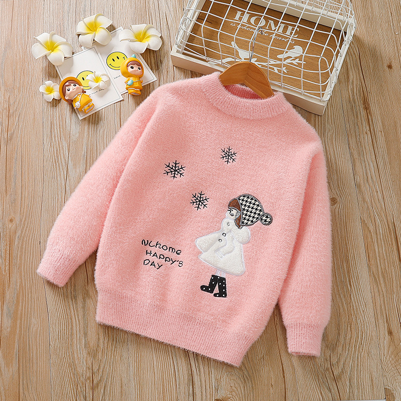 Children’s Sweater 3 to 12Years Baby Girls Autumn Winter Clothes Cute Cartoon Girls Christmas Warm Sweaters Long Sleeve Pullover alx