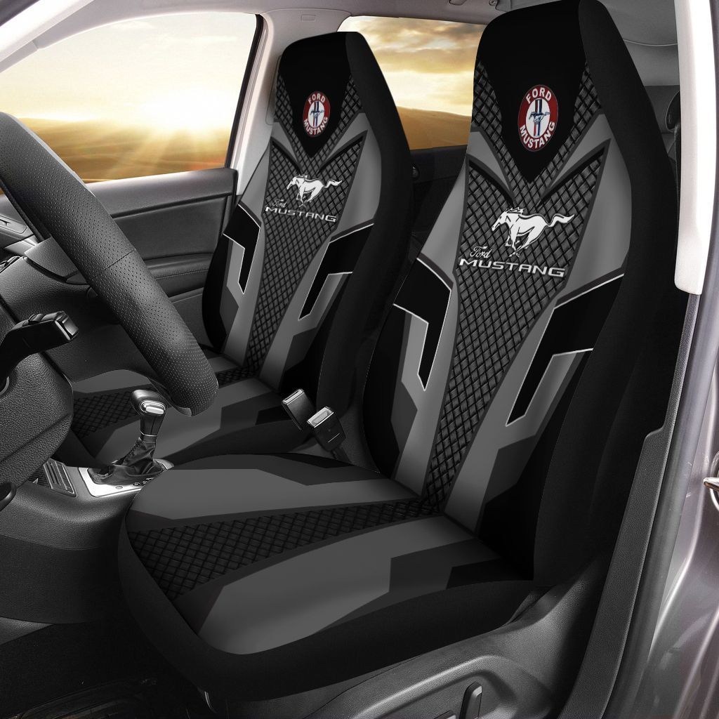 Ford Mustang  Car Seat Cover (Set Of 2) Ver3 (Black)