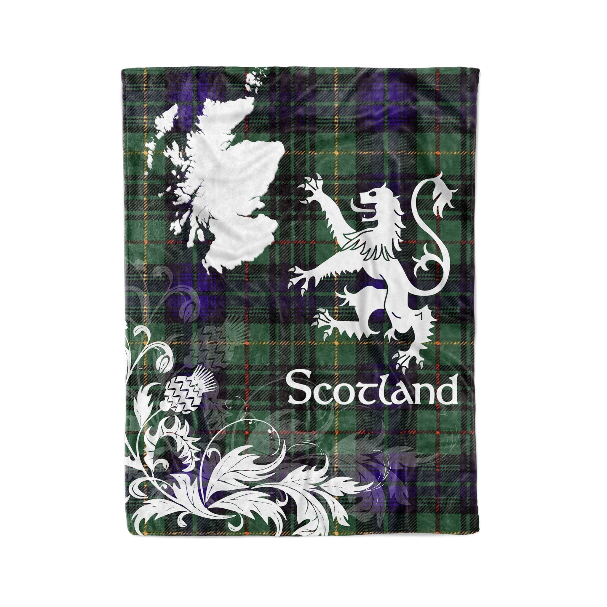 Tartan Plaid Fleece Blanket Tartan Blanket Thistle And Lion Scottish Clan Monteith Old Plaid Blanket