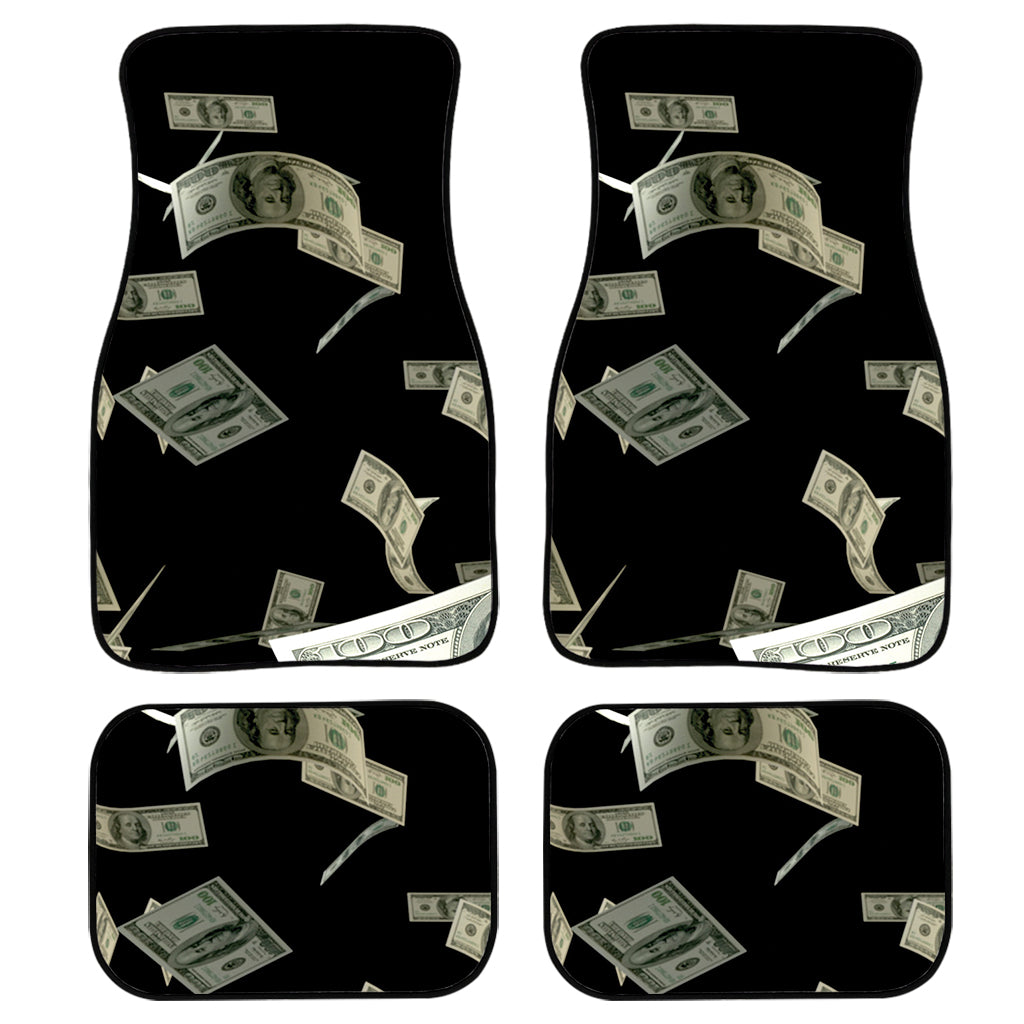 Flying Us Dollar Print Front And Back Car Floor Mats, Front Car Mat