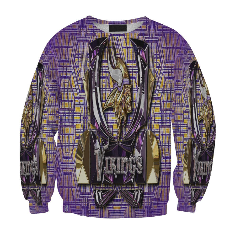 Minnesota Vikings Emblem Shape V3 Gift For Fan 3D Full Printing Sweatshirt