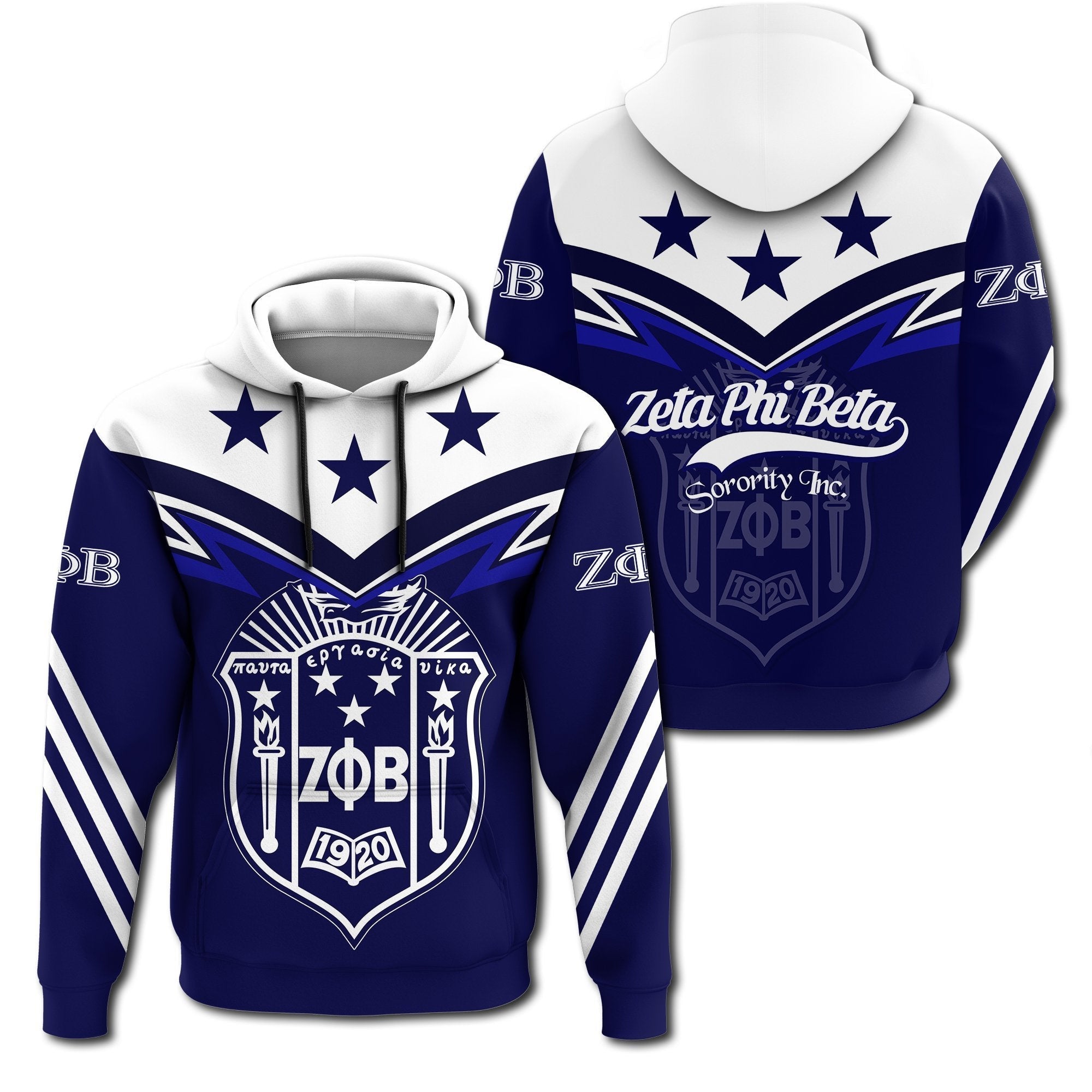 Sorority Hoodie – Original Zeta Phi Beta Hoodie – Zig Zag Style