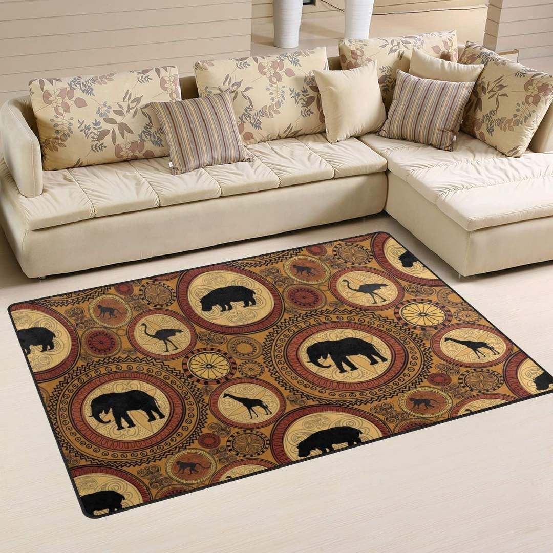 African Ethnic Animals Elephant Camel CLG1910002R Rug