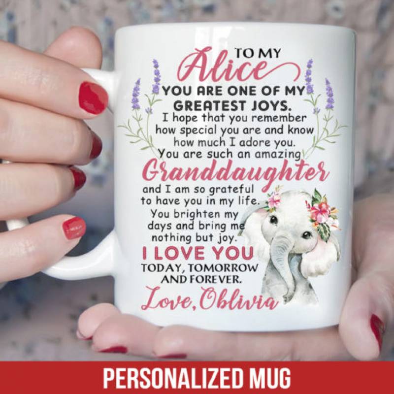 Personalized Grandmother and Granddaughter Elephant Mug NOV2101 71O43