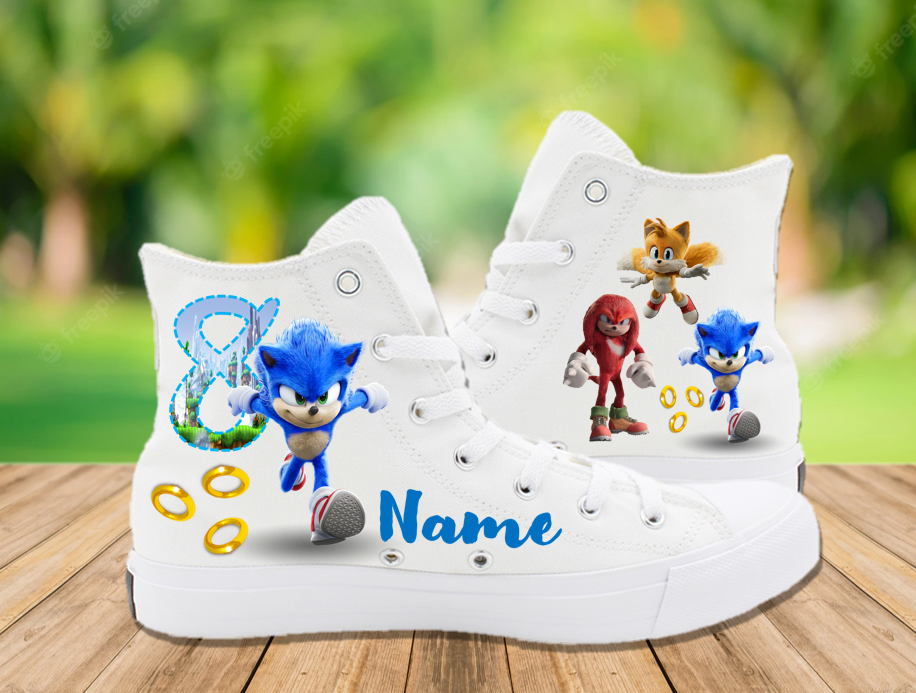 Sonic The Hedgehog Birthday Party Personalized High Tops Sneaker Shoes – Sth0033