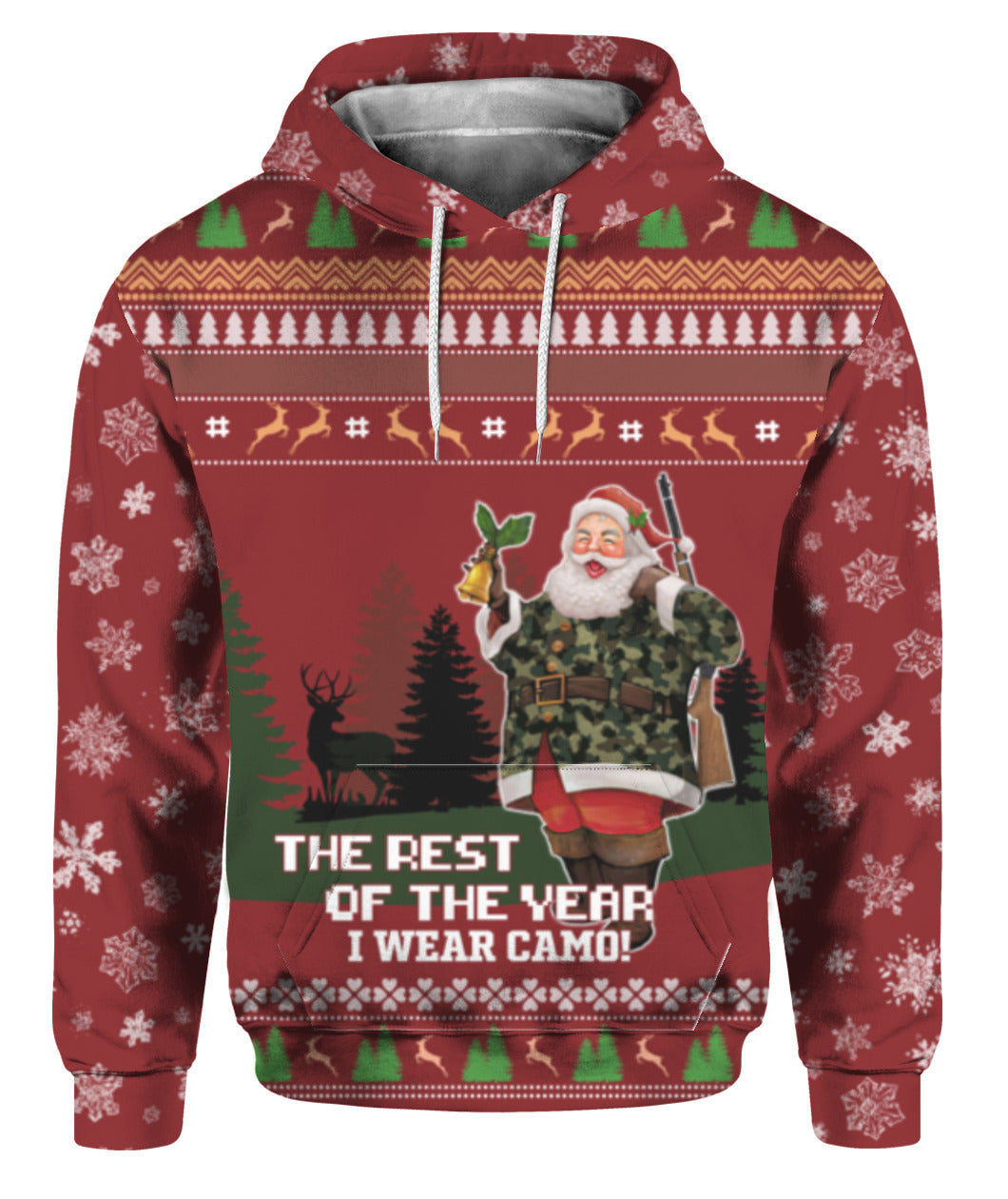 Oragontee Deer Hunter And Santa Claus The Rest Of The Year I Wear Camo 3D All Over Print | For Men & Women | Adult | Hp1670