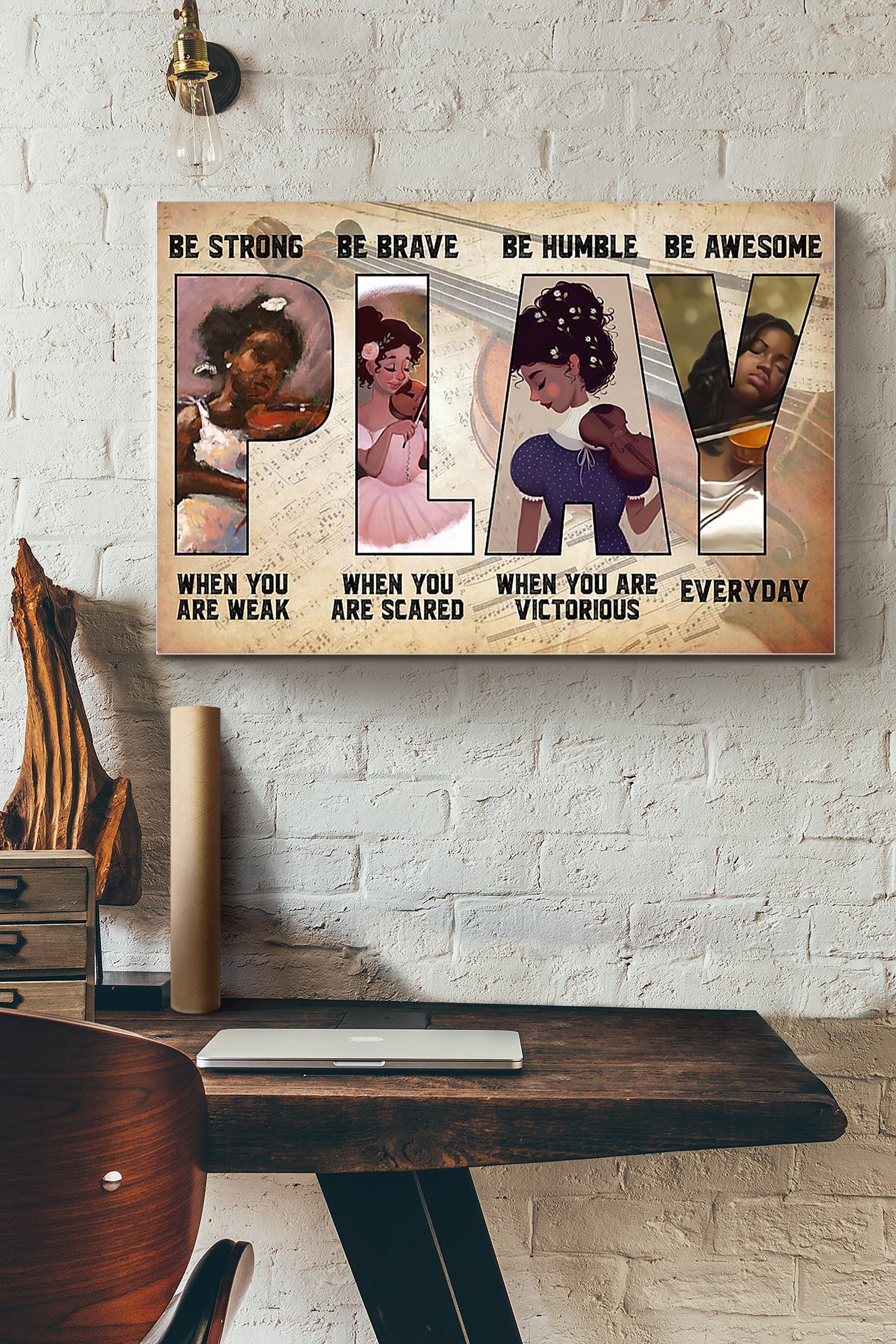 Black Girl Be Strong Be Brave Be Humble Be Badass Everyday Feather Poster