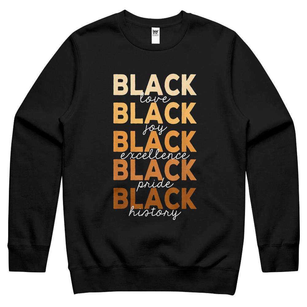 Black History Shirt For Women Black Love Melanin Women Gift Crewneck Sweatshirt