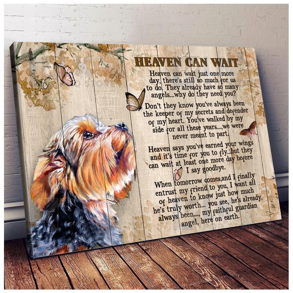 YORKSHIRE – CANVAS Heaven Can Wait [11-D] | Framed, Best Gift, Pet Lover, Housewarming, Wall Art Print, Home Decor