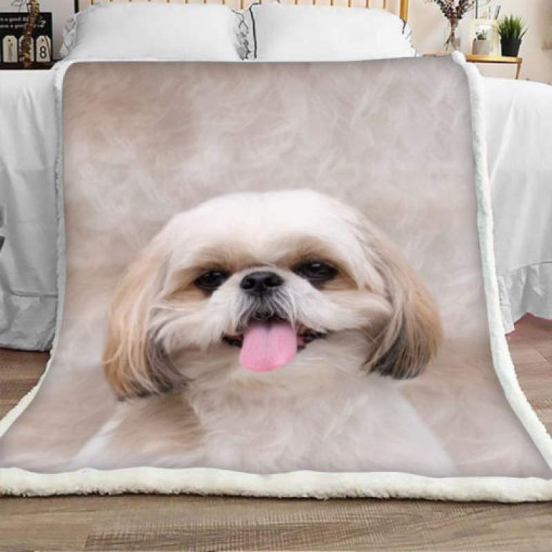 Shih Tzu Dog Sherpa Blanket JR1502 69O50