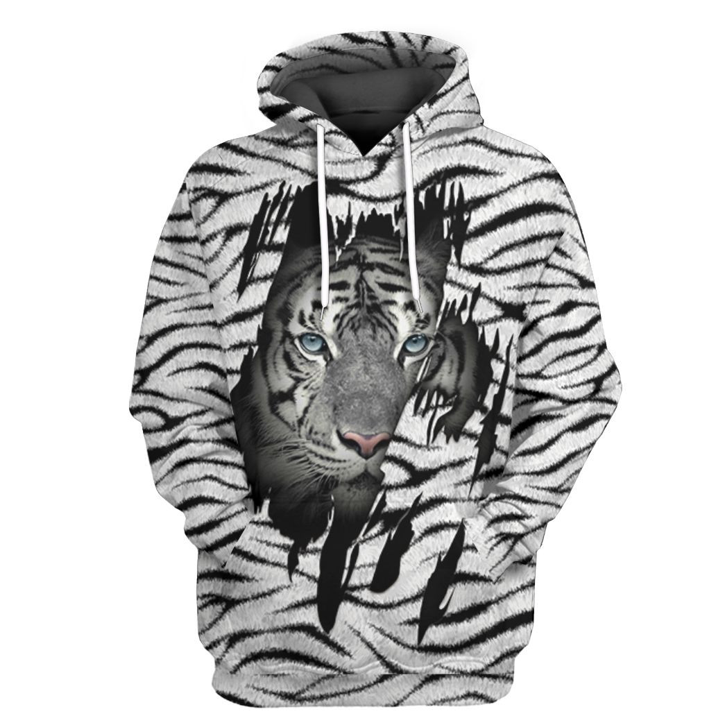 3D White Tiger Tshirt Hoodie Apparel