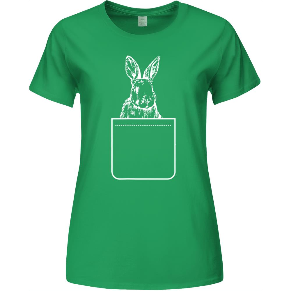 Bunny In Your Pocket Easter Rabbit Premium Womens Tshirts