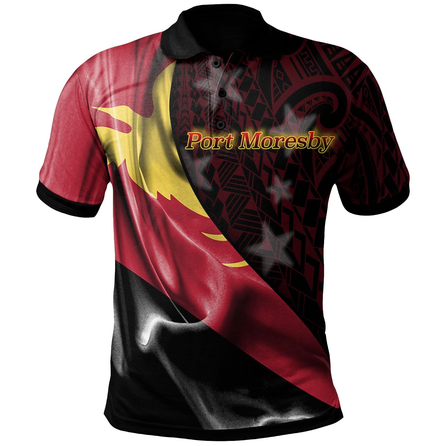 Papua New Guinea Polo Shirt - Port Moresby Png Flag Of Silk Style ...