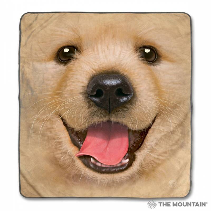 Big Face Golden Retriever Puppy CLA1712742F Sherpa Fleece Blanket