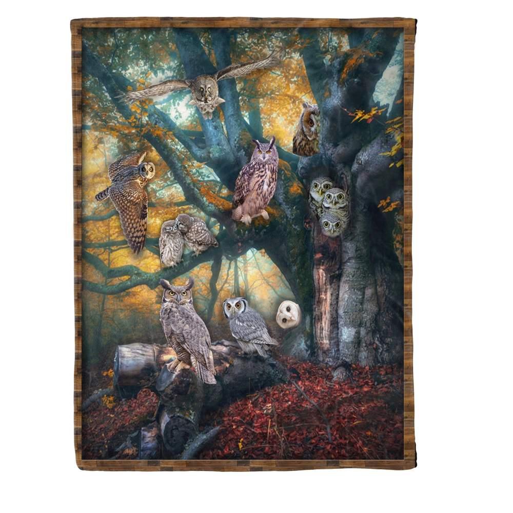 Animal Owl 3D Special Gift Fleece Blanket Family Gift Home Decor Bedding Couch Sofa Soft And Comfy Cozy