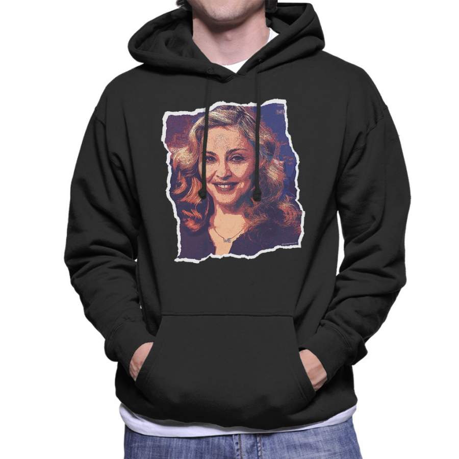 Madonna Smiling Portrait Men’s Hooded Sweatshirt