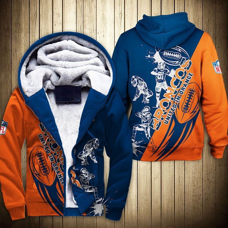 Denver Broncos Fleece Jacket 3D Graphic Cartoon Player