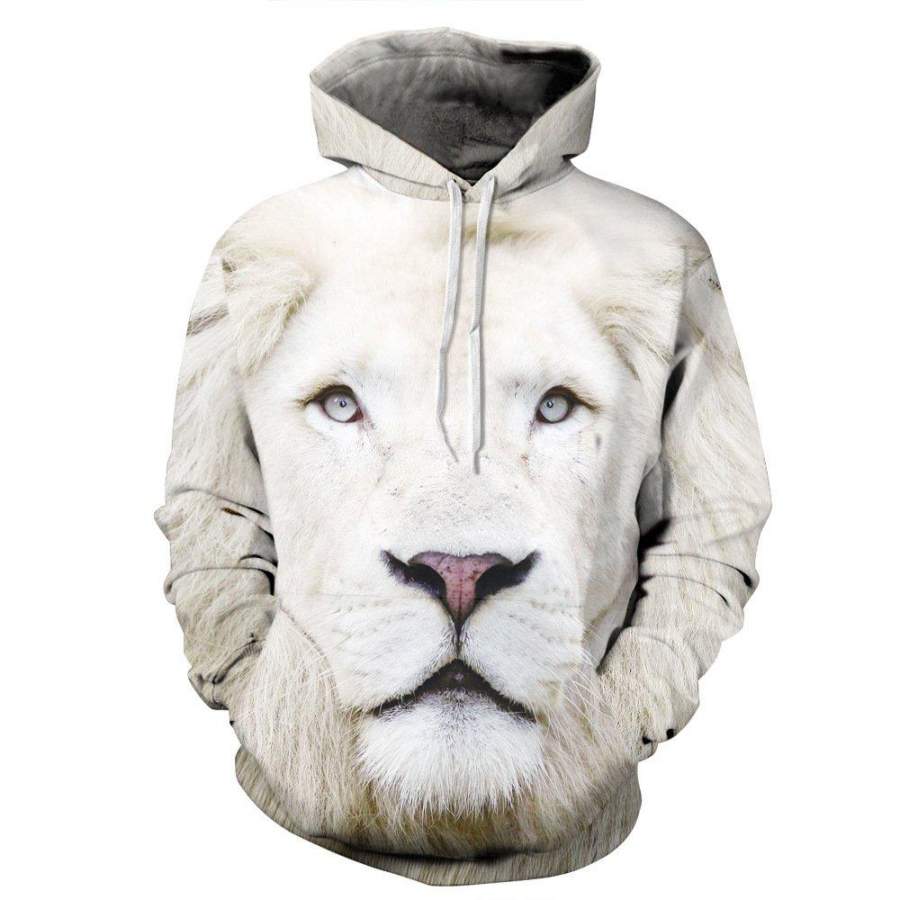 White Lion 3D Hoodies