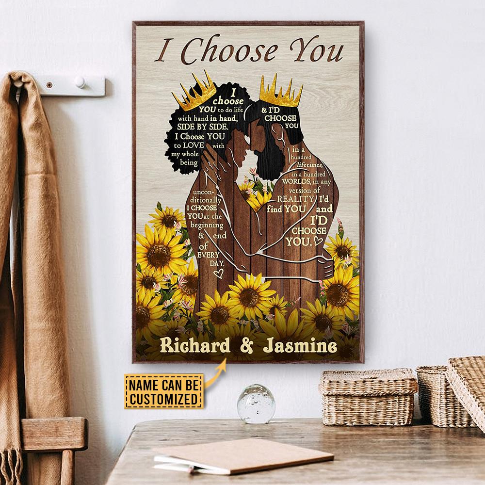 Personalized Canvas, Custom Canvas Prints Africa Couple I Choose You Customized Poster Print, Canvas Poster Wall Art, Canvas Print Wall Decor