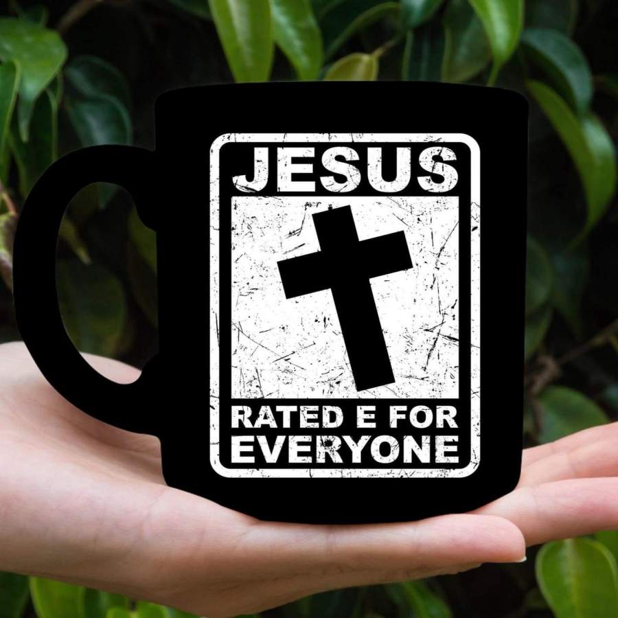 Jesus rated E for everyone coffee mug