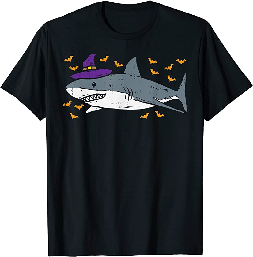 Shark Witch Funny Animal Halloween 2021 Men Women Kids Gift T-Shirt