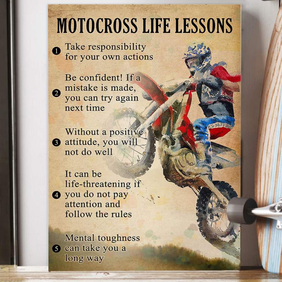 Motocross Life Lessons Gift For Motorcorss Lovers  Poster