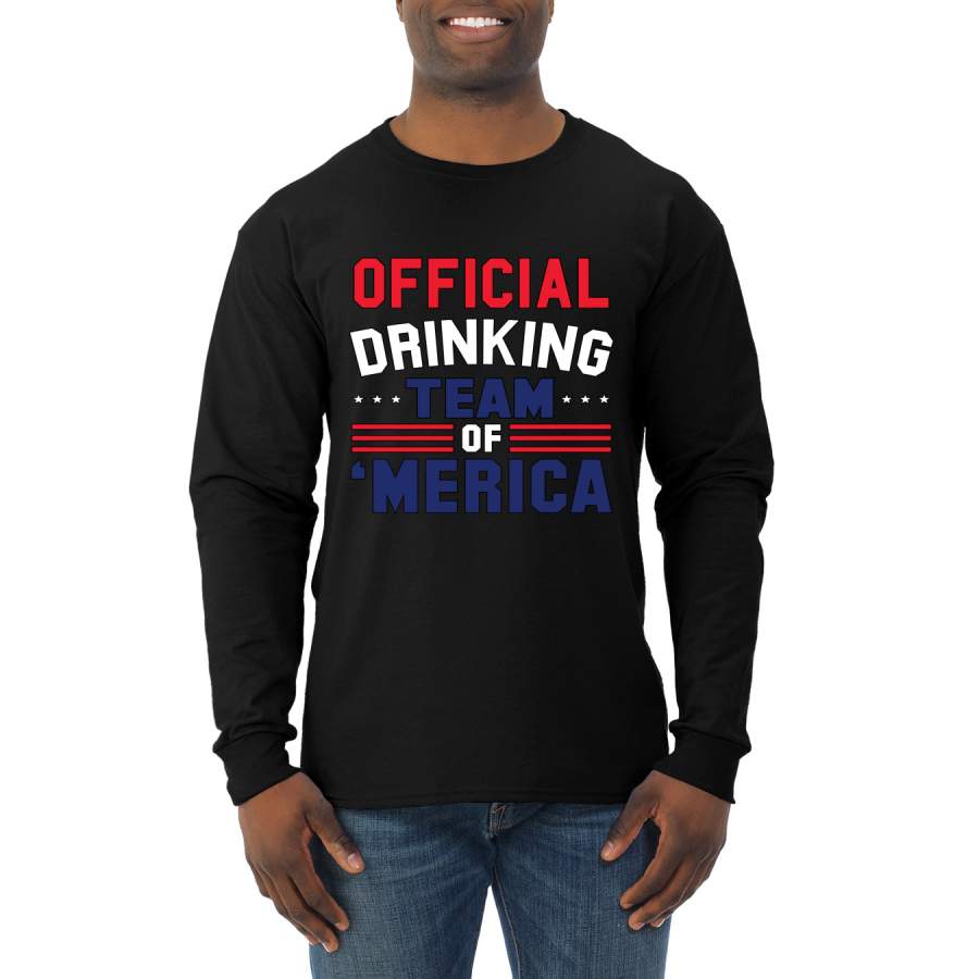 Official Drinking Team of America USA 4th of July Americana / American Pride Mens Long Sleeve Shirt