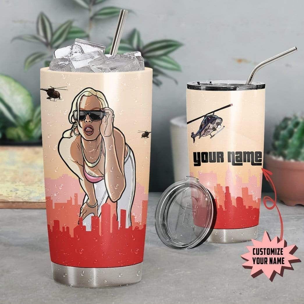 3D Gta San Andreas Custom Name Gift For Lover Day Travel Tumbler All Over Print Tl97