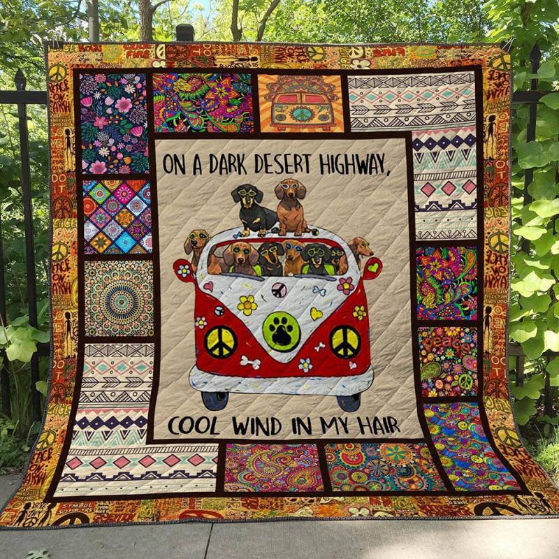 A BC – Hippie Dog Quilt Blanket