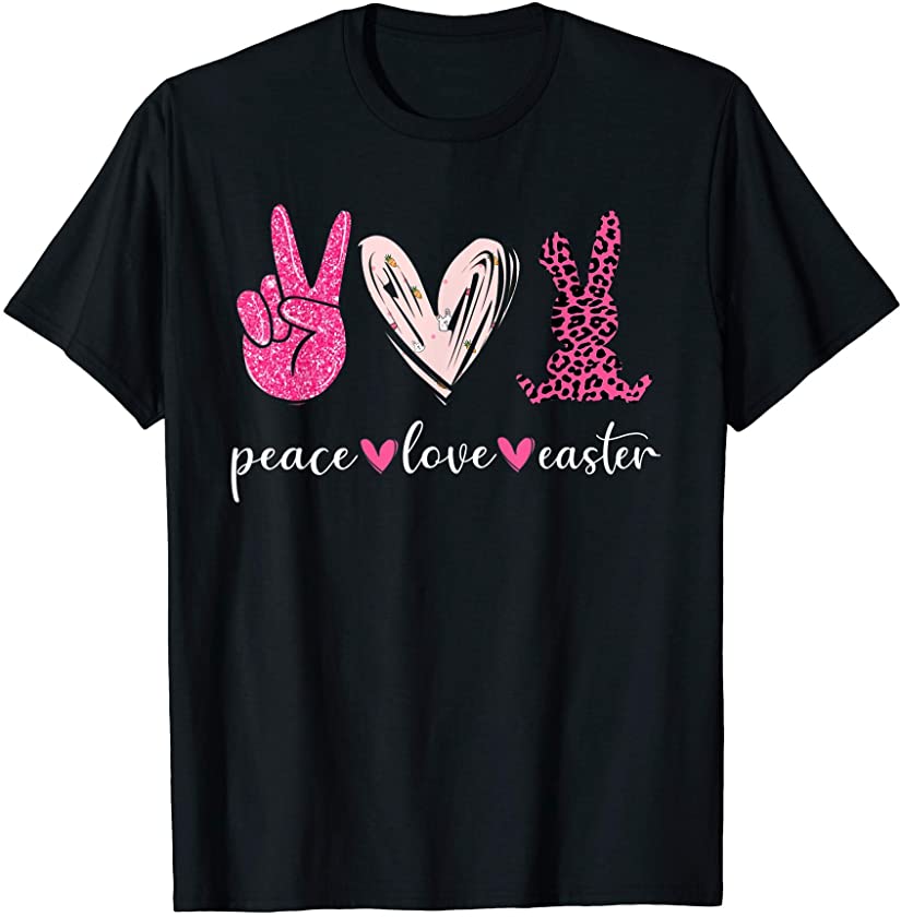 Peace Love Easter Happy Easter Bunny Rabbit Lover Kids T-Shirt