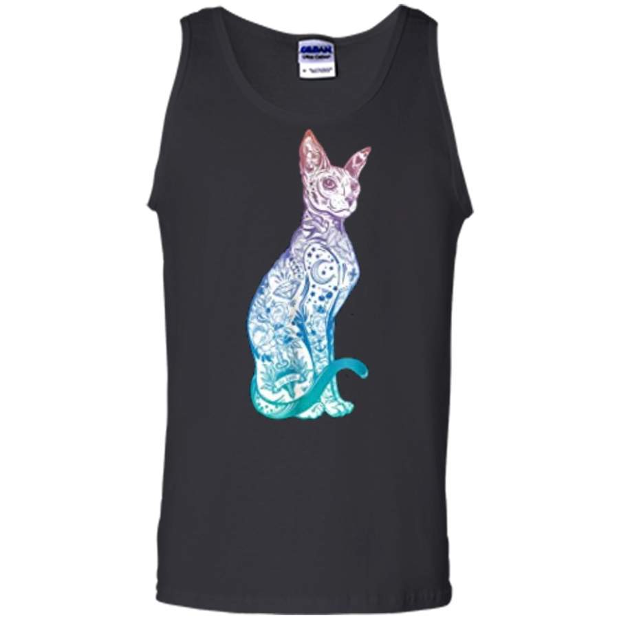 Stay Weird – Pastel Goth Sphynx Cat  – Tattoo Kitten Tank Top