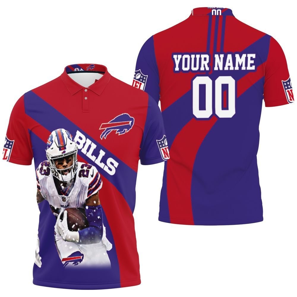 Buffalo Bills Number 23 Aaron Williams With Sign Personalized Polo Shirt