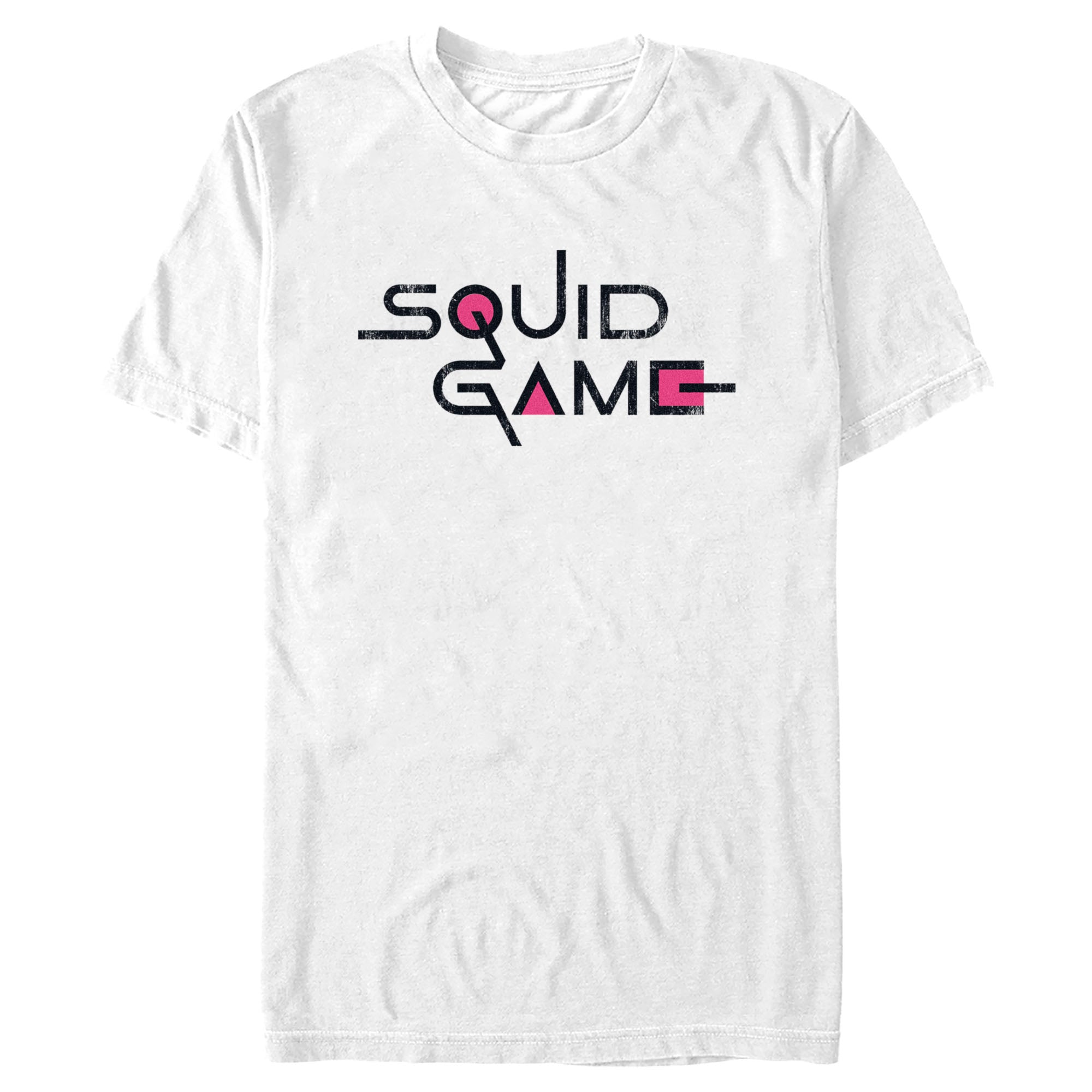 Squid Game Men’S Distressed Logo White  T-Shirt