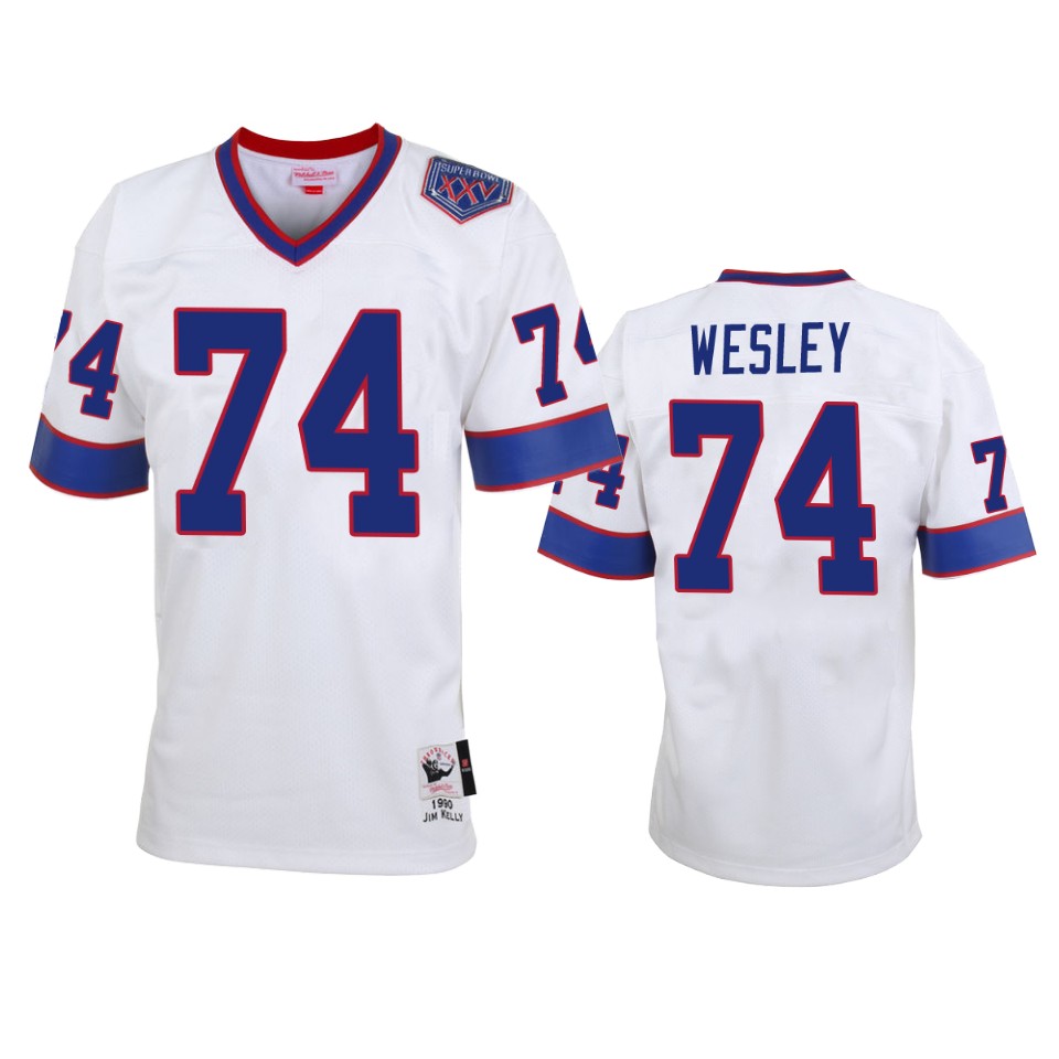 Buffalo Bills Deondre Wesley White Vintage Replica Jersey – Men