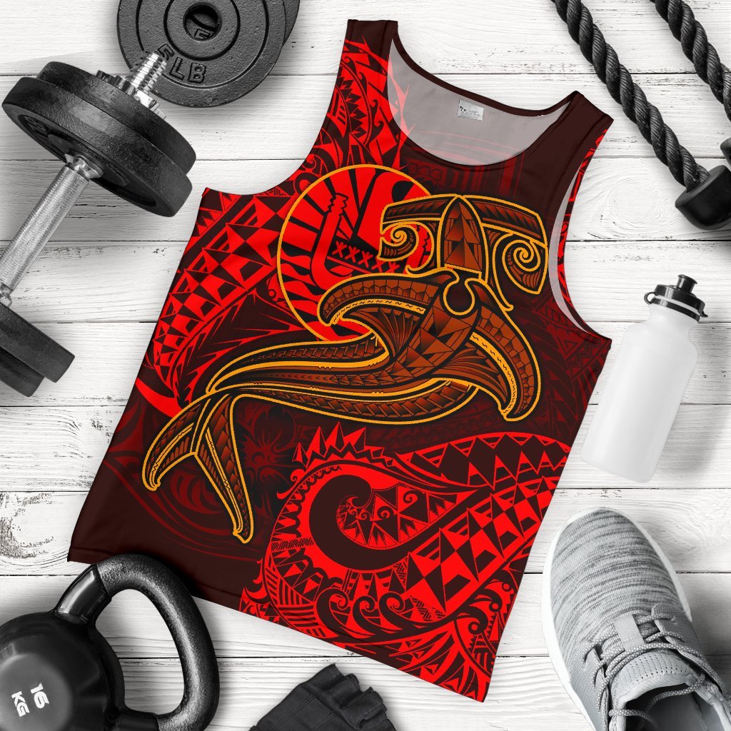 Tahiti Men’S Tank Top – Red Shark Polynesian Tattoo