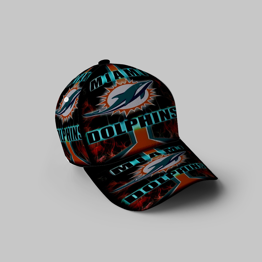 Miami Dolphins Logo Art 4 3D Printing Baseball Cap Classic Hat