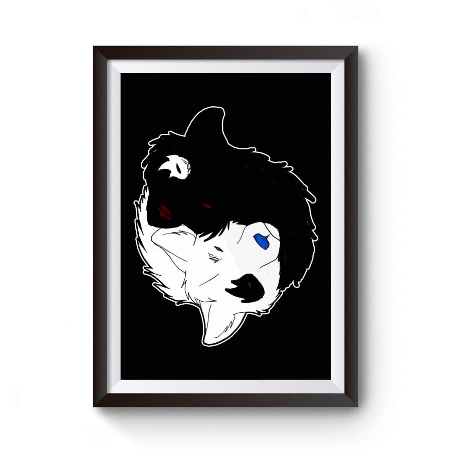 Wolf Quote Native American Spirit Animal Design Two Wolves Black And White Text Poster