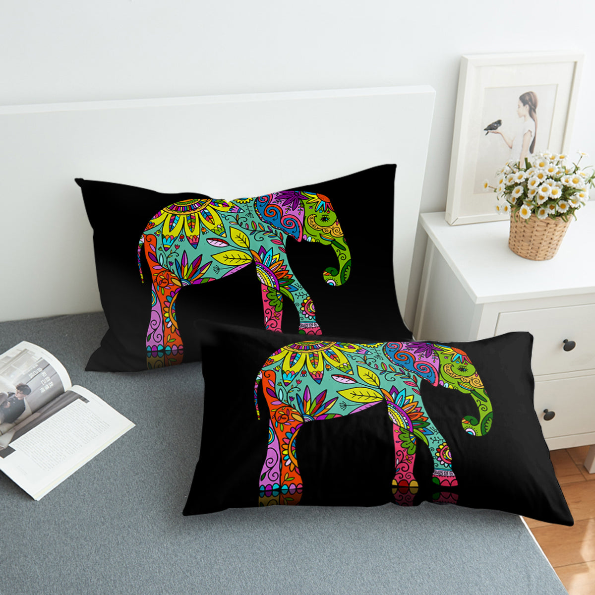 Stylized Elephant Swzt2014 Pillowcase