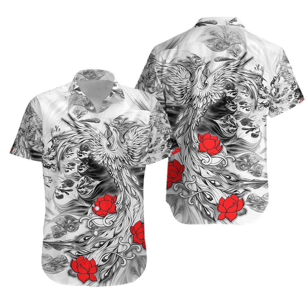 Viking Phoenix Aloha Hawaiian Shirt Colorful Short Sleeve Summer Beach Casual Shirt For Men And Women