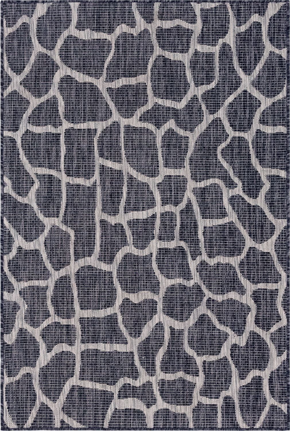 Unique Loom Outdoor Giraffe Osf001Dgr Dark Gray Rug