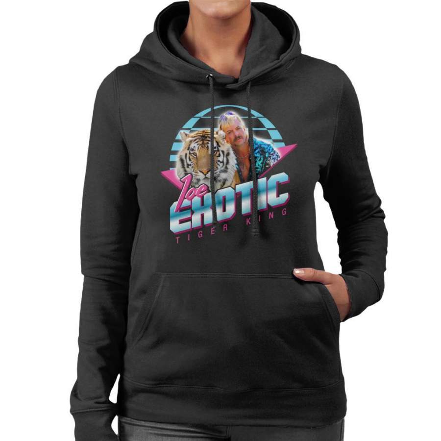 Joe Exotic 80s Retro Tiger King Women’s Hooded Sweatshirt