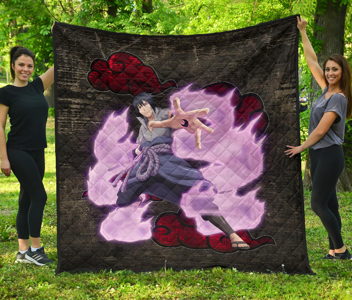 Naruto Anime Sasuke Uchiha Susano Power Grey Premium Quilt Blanket