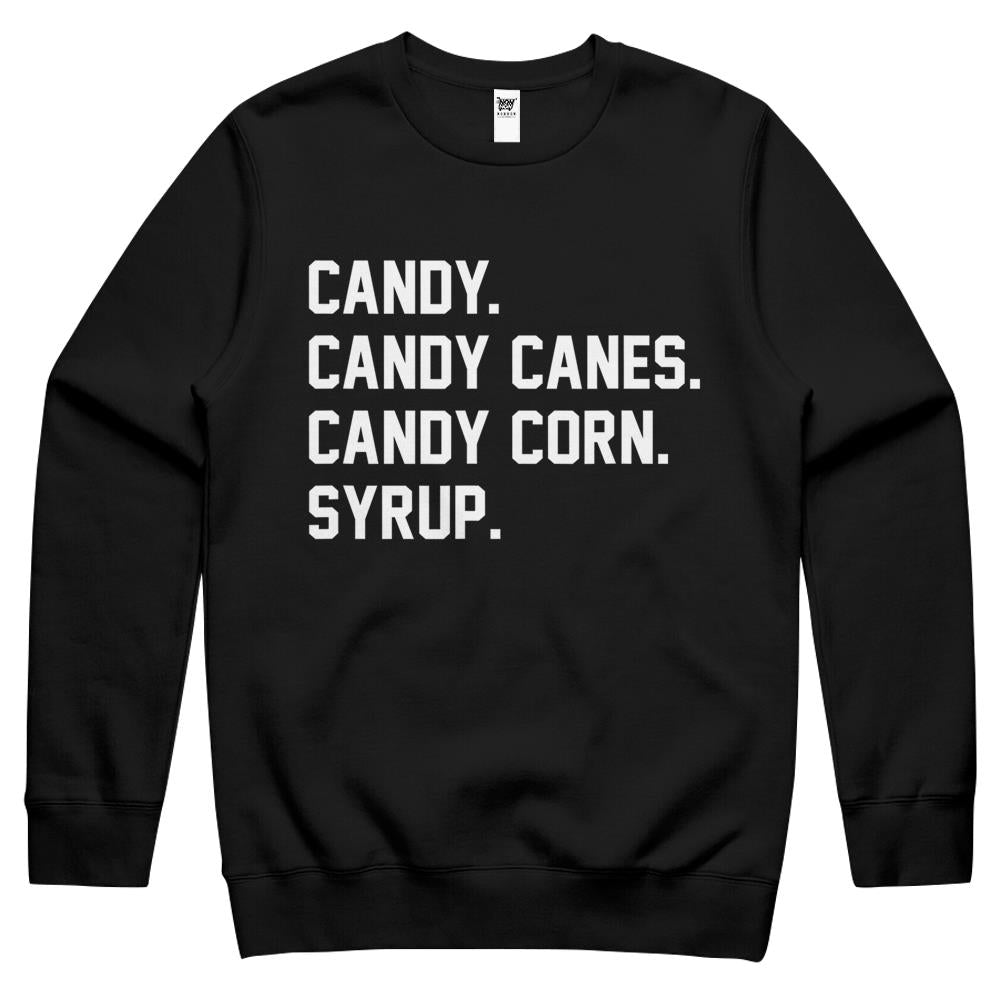 Candy, Candy Canes, Candy Corn, Syrup, Christmas Crewneck Sweatshirt