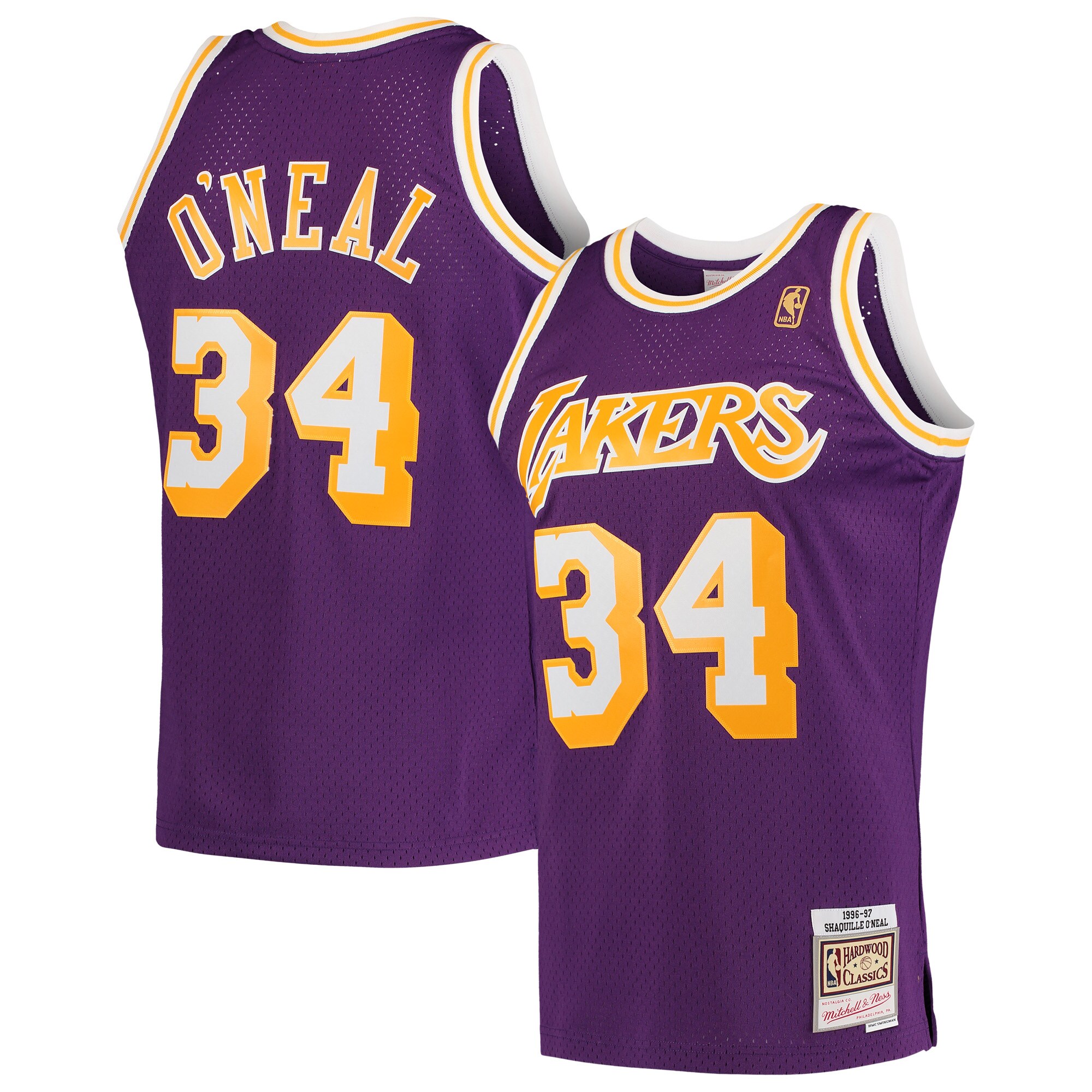 Shaquille O'Neal Los Angeles Lakers Mitchell & Ness Hardwood Classics Swingman Jersey – Purple