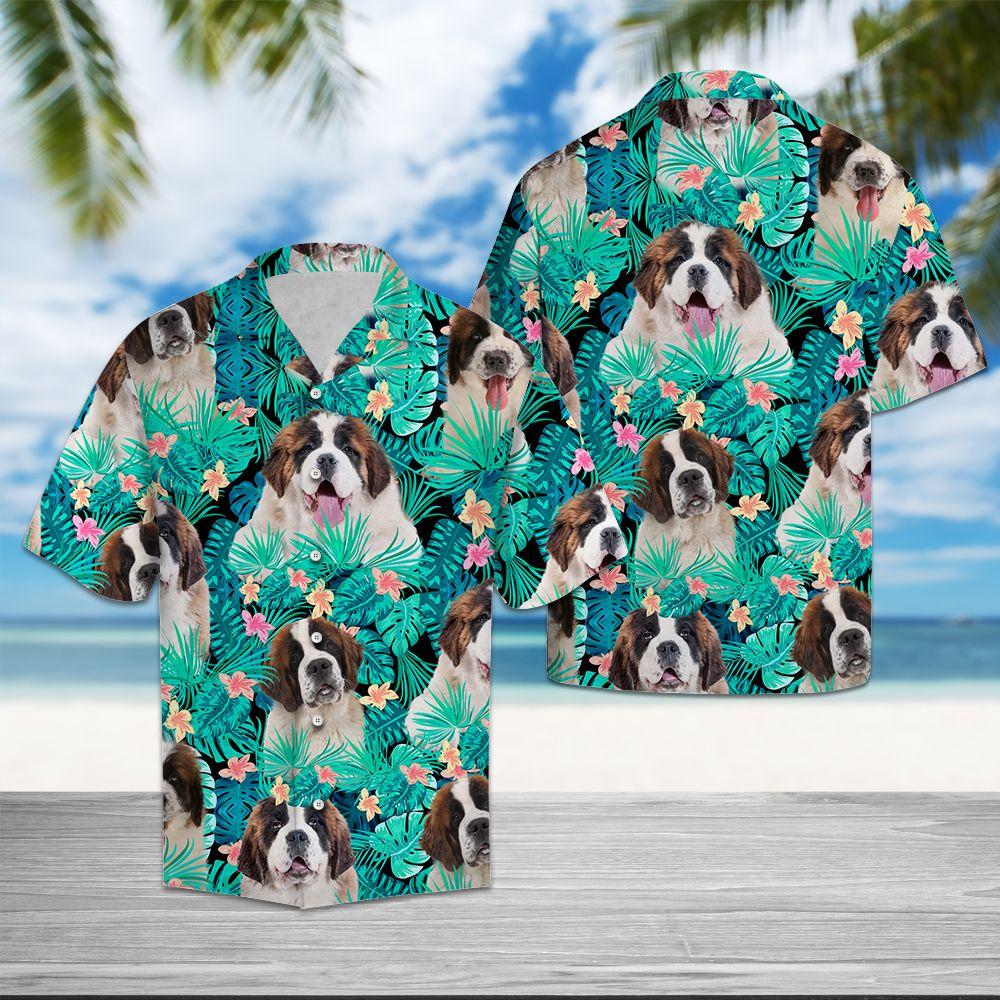 Saint Bernard Tropical Hawaiian Shirt Ha57396