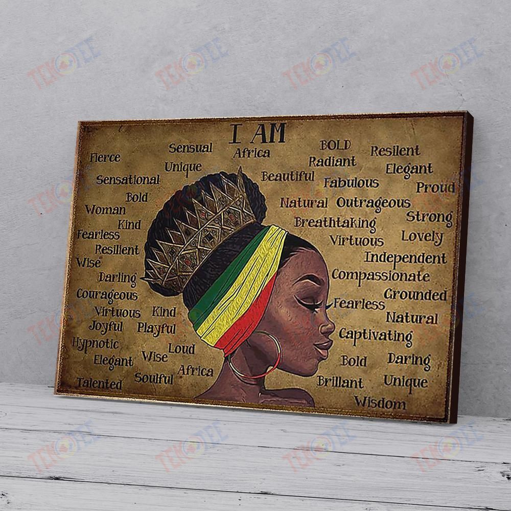 Best Canvas Prints I Am A Black Woman Africa Unique Vintage Wall Art Canvas Attractive Wall Art Home Decor